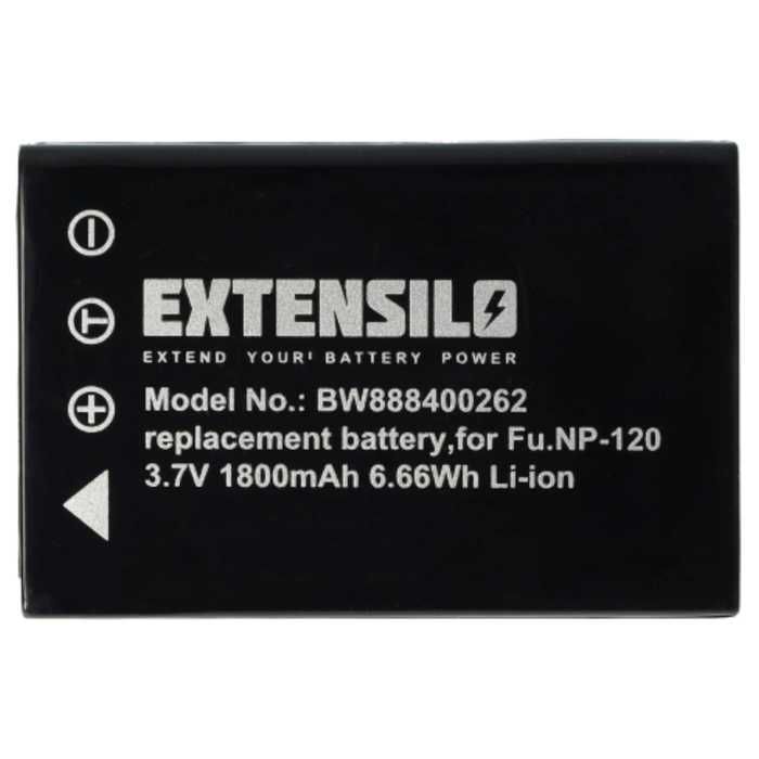 EXTENSILO 2x Batterie remplacement pour Fuji / Fujifilm NP-120 pour appareil photo (1800mAh, 3,7V, Li-ion)