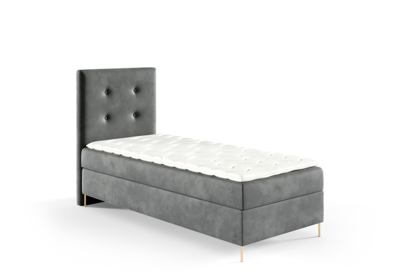 Łóżko kontynentalne Louis Box 90x200 z nogami riviera 91