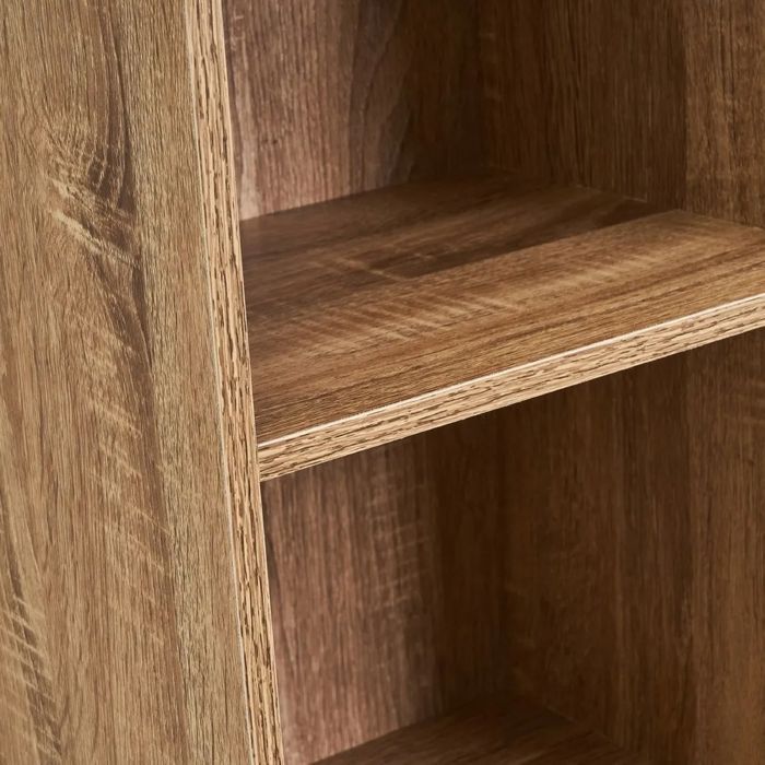 Bibliothèque Etagère cube à 5 niveaux meuble de rangement coloris effet bois naturel-Longueur 30 x Largeur 24 x Hauteur 132 cm