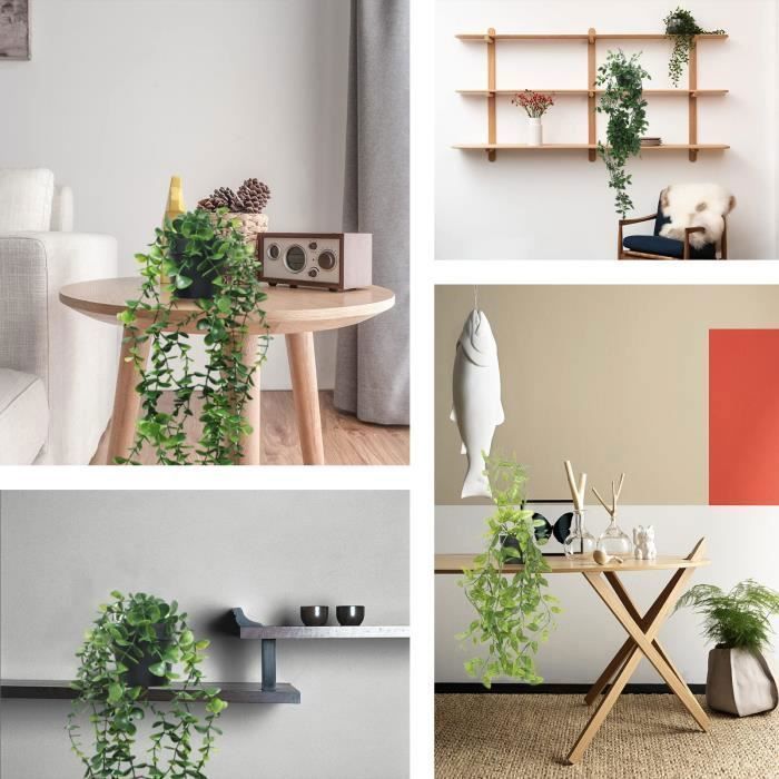 Juego de 3 plantas artificiales colgantes con maceta, hiedra artificial, planta falsa para celebraciones, cocina, jardín, oficina.