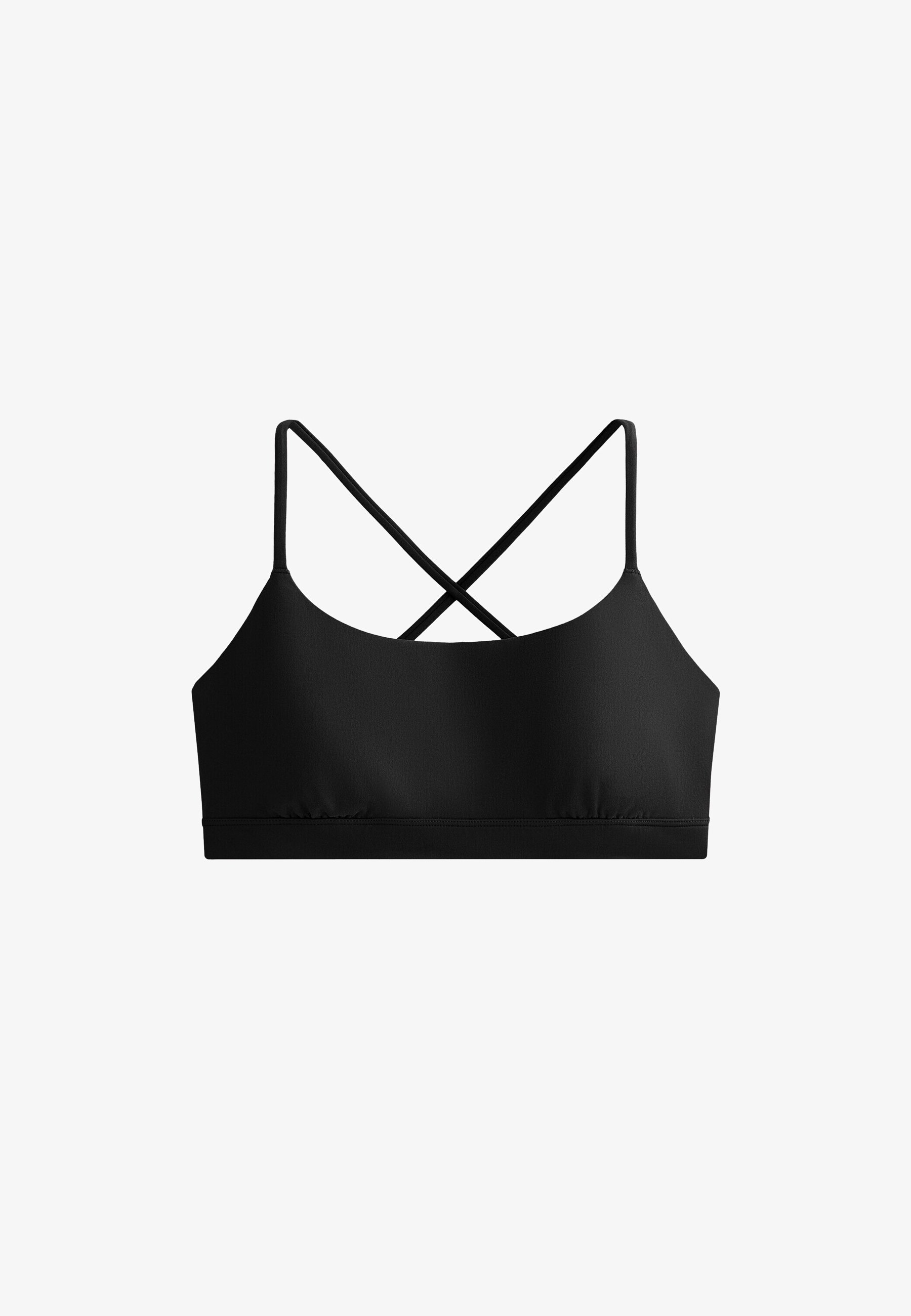 OYSHO COMFORTLUX LIGHT-SUPPORT WITH CROSSOVER STRAPS – Biustonosz sportowy o lekkim wsparciu – czarny