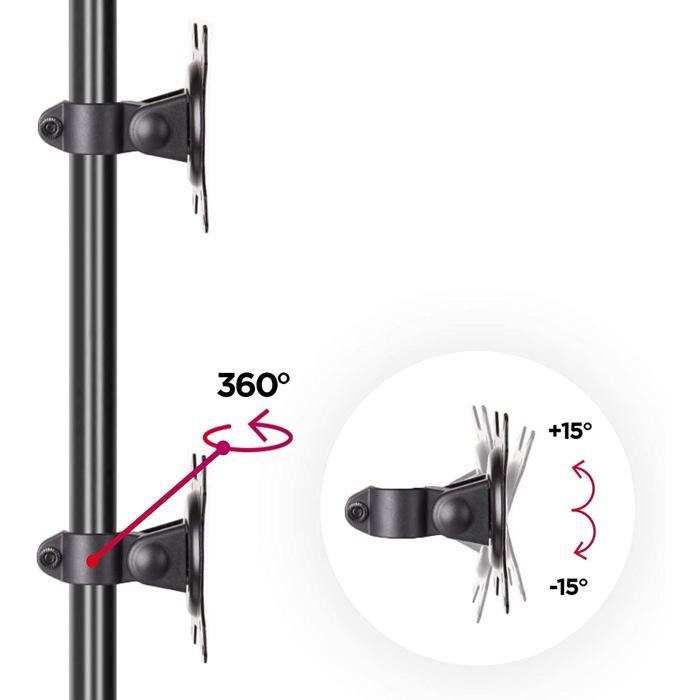 Suporte de mesa articulado e ergonômico para dois monitores Duronic DM15D2V2 | Suporte para dois monitores de PC | VESA
