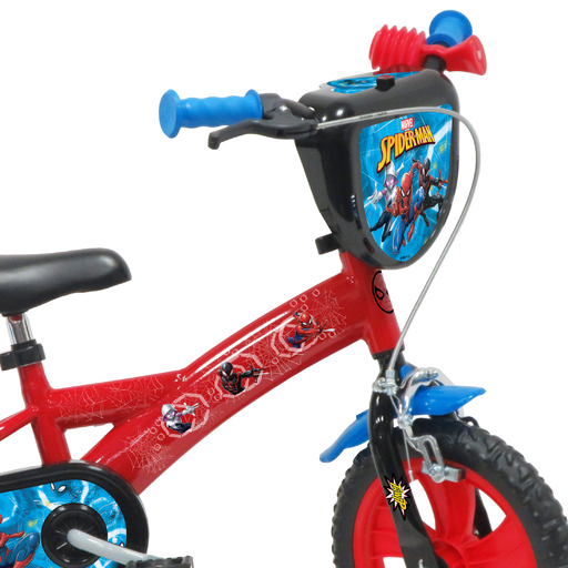 Bicicleta infantil do Homem-Aranha de 12 polegadas para crianças de 3 a 5 anos.