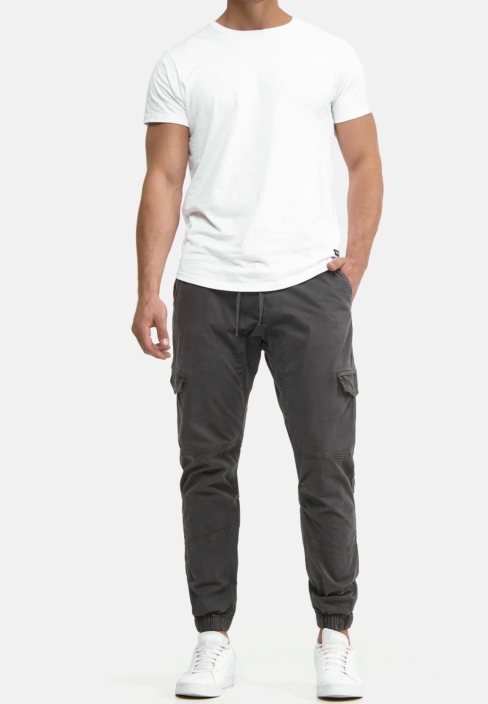 Džíny INDICODE JEANS - Cargo kalhoty - antracit