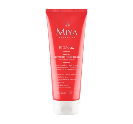 Miya Cosmetics Body Lab ujędrniająco-wygładzający balsam do ciała kwasy AHA   witaminy 200ml