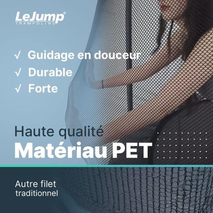 Trampoline Extérieur 366cm Noir Rond LeJump Pumpkin grand trampoline jardin pour enfants