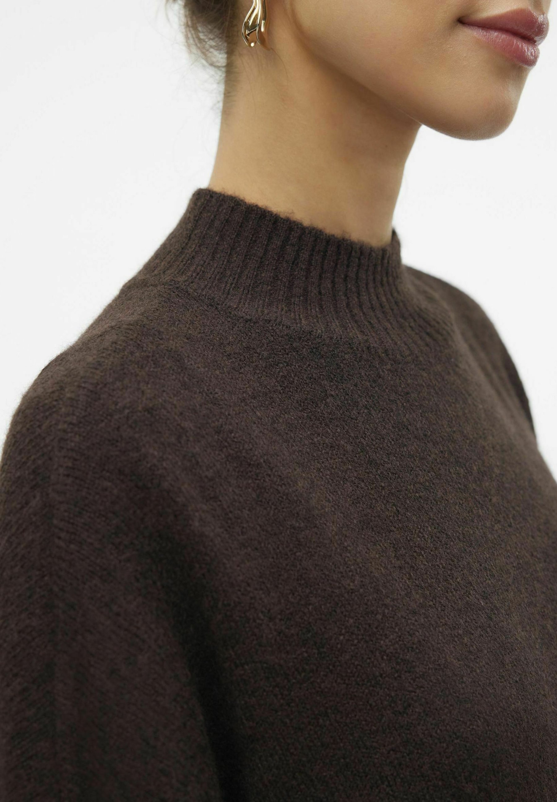 Vero Moda VMPLAZA LS HIGHNCK LONG GA NOOS - Trui - chocoladetaart