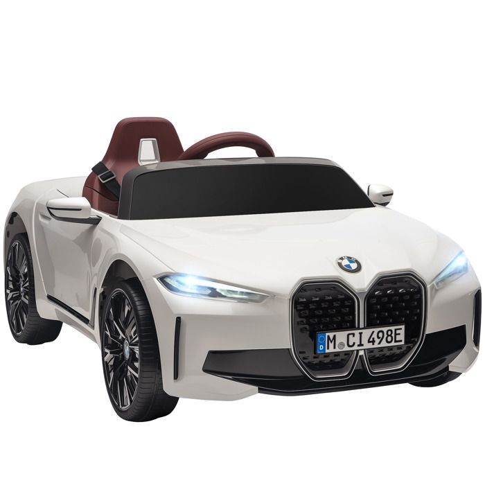 HOMCOM Electric Ride-On Car for Children - Licensed BMW I4 - 12V Remote Control MP3 Music Belt and Lights - 115x67x45 cm - Black