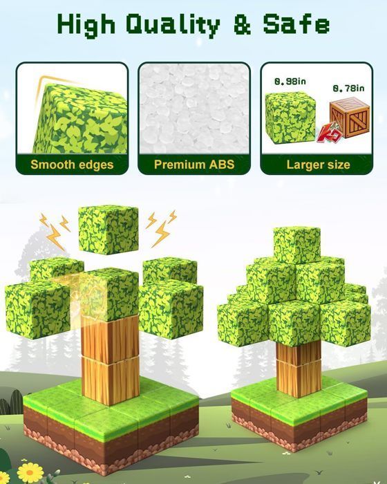 100 pezzi di blocchi magnetici per costruzioni per bambini, costruisci il tuo mondo magnetico, giochi magnetici per bambini dai 3 agli 8 anni
