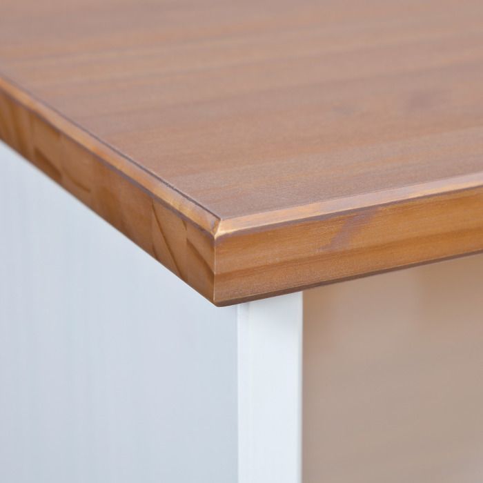 Wright tv-meubel met 3 lades, 3 vakken, wit, bruin.