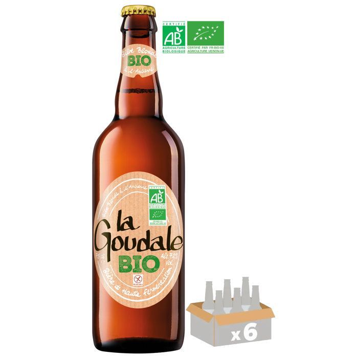 La Goudale - Cerveja Loira Orgânica - Garrafa de 75cl x6