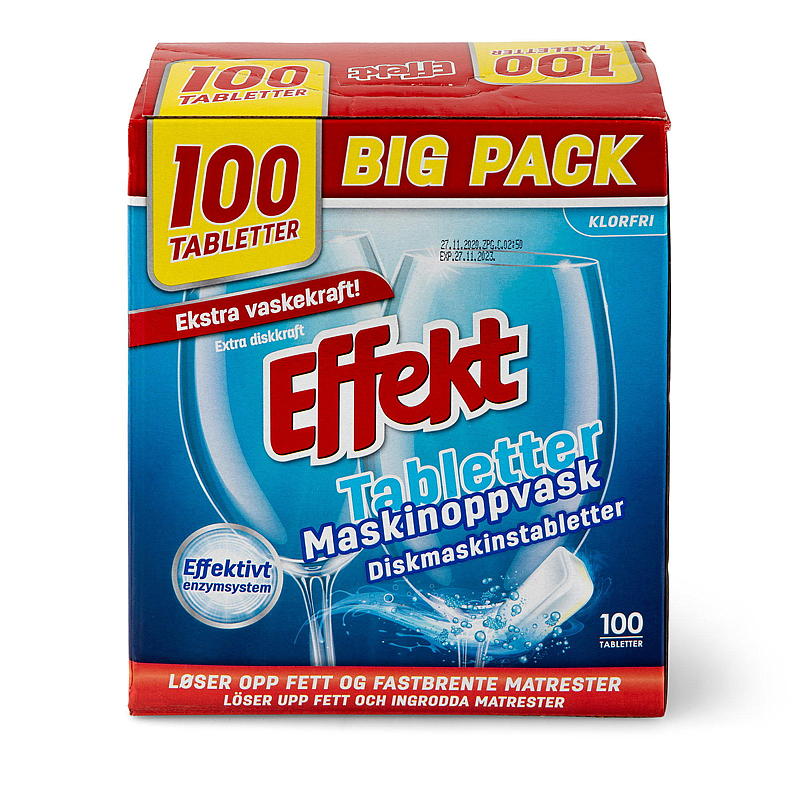 Oppvaskmaskin med 100 tabletter
