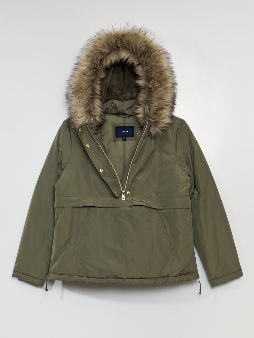 Parka com zíper - Super fácil - Verde líquen