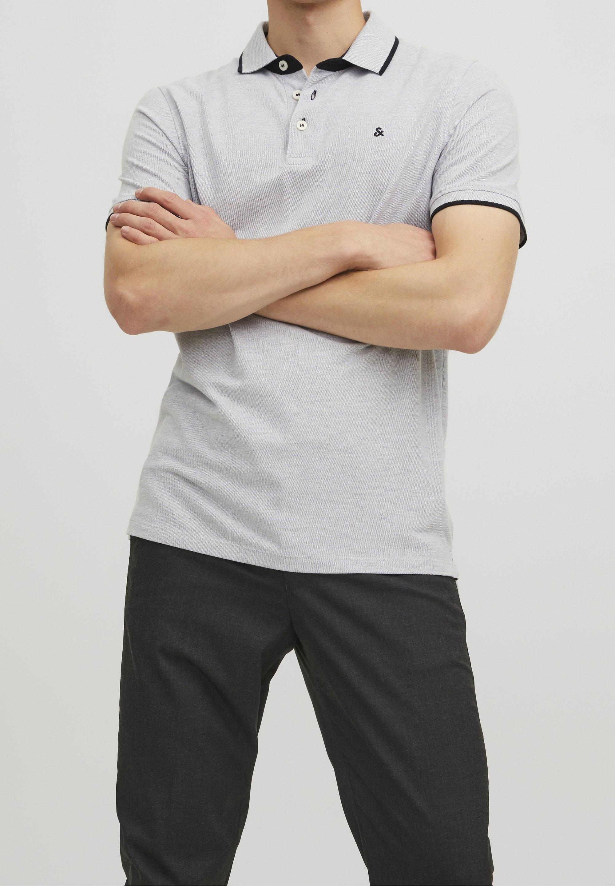 Camisa polo Jack & Jones - cinza claro mesclado