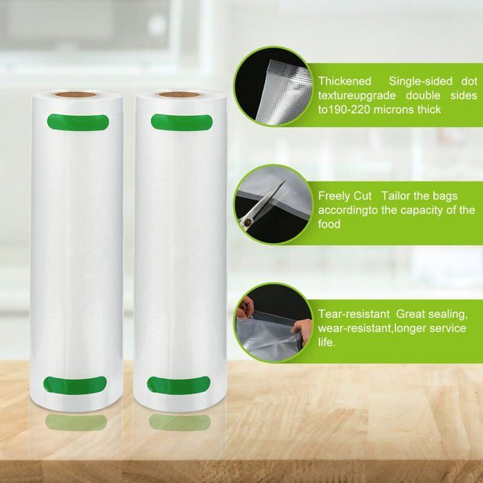 6-piece vacuum seal roll - vacuum bags, 20 x 500 cm film roll, vacuum sealer film, vacuum seal label