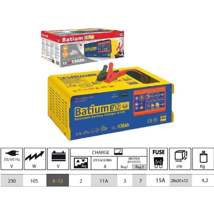 BATIUM 7.12 6/12V Automatische Oplader - GYS - 024496