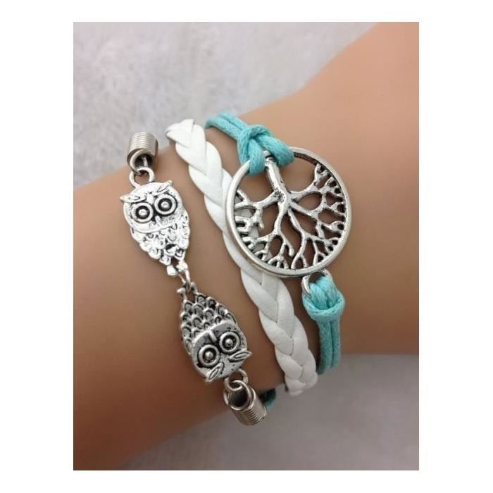 Tree of Life Bracelet and Pair of Owls
