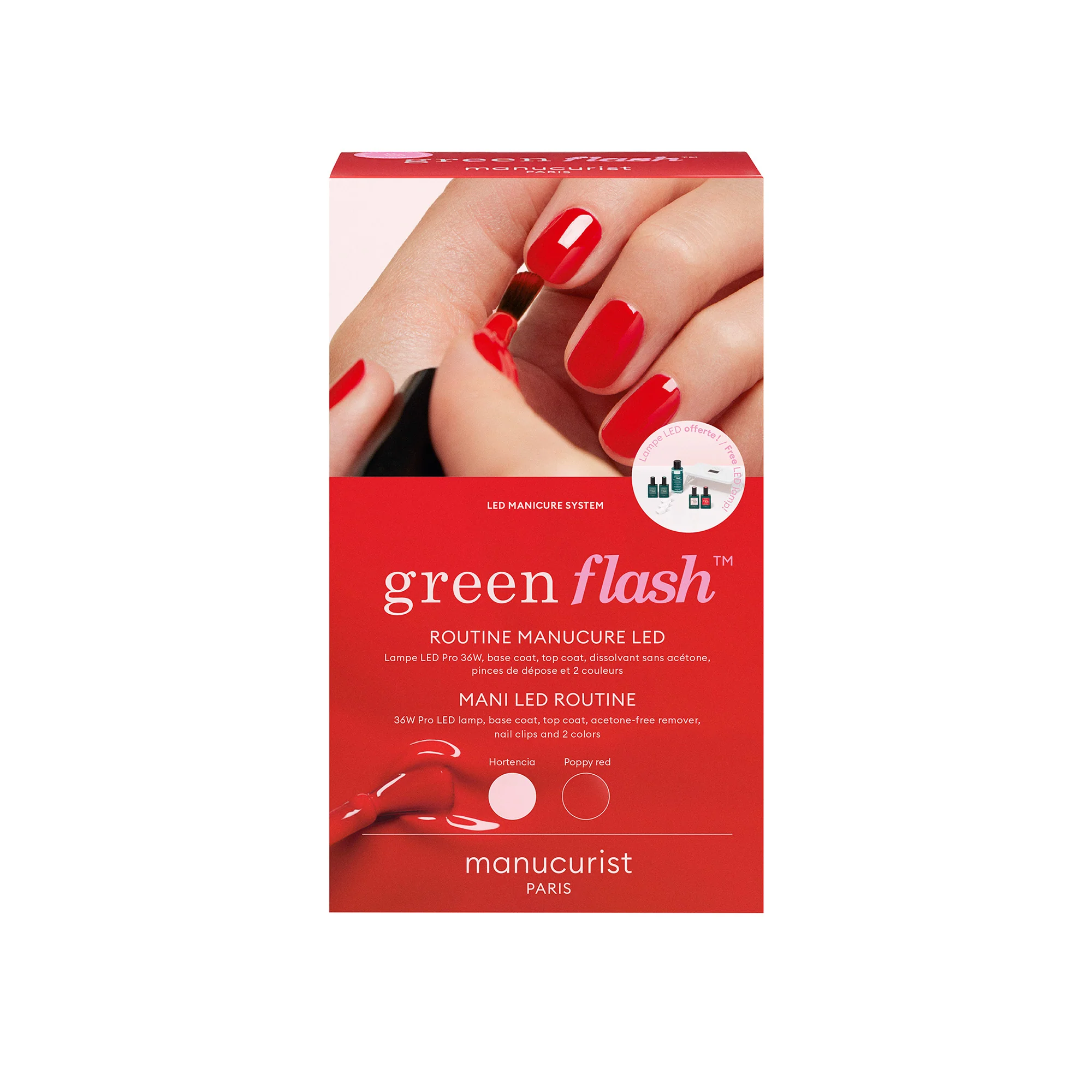 Unghie GREEN FLASH Kit Mani con Lampada a LED 36W - Cofanetto Make Up, Smalto