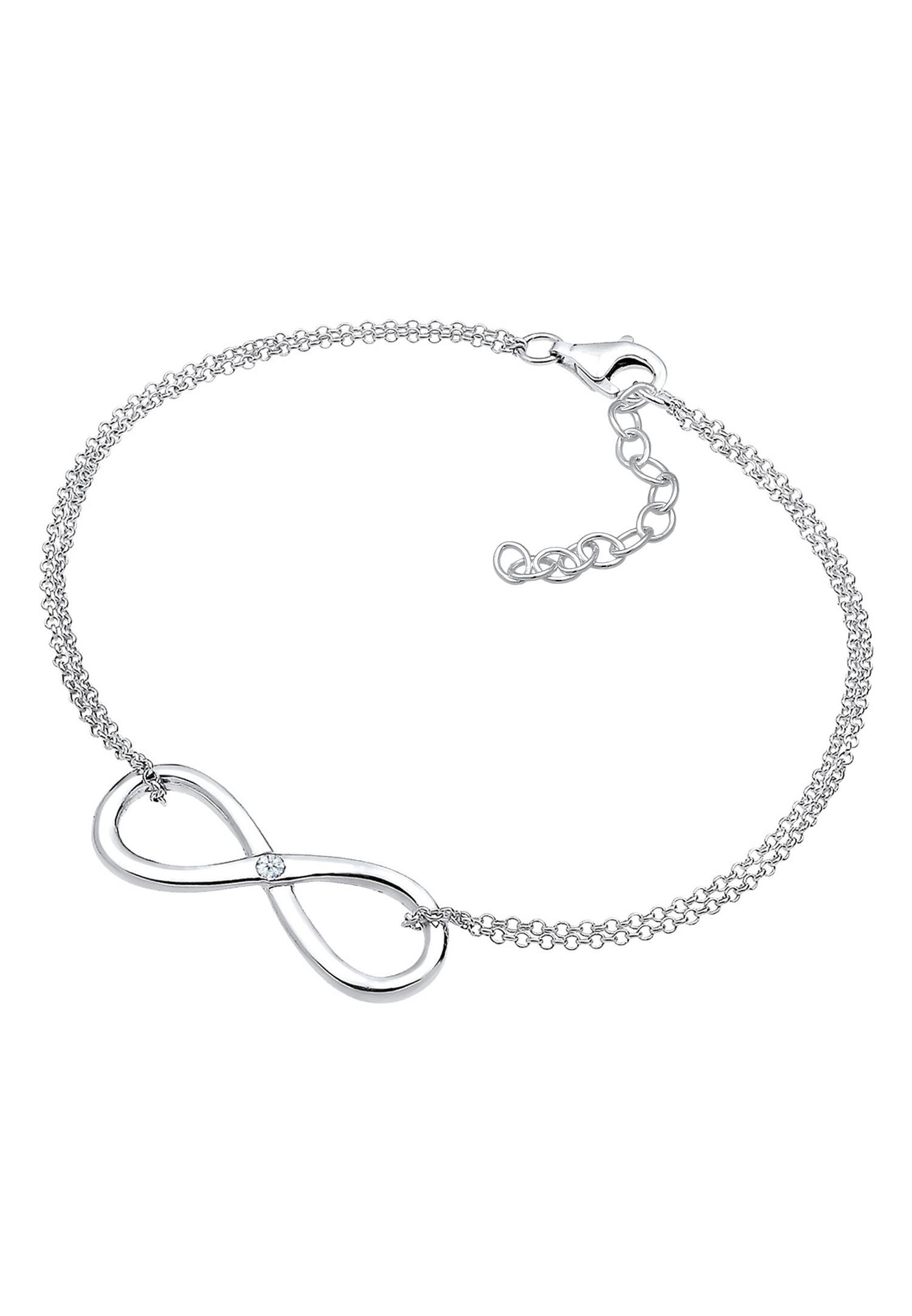 Elli DIAMONDS Femme Pendentif Infinity Basic avec Diamant (0,03 ct.) en Argent Sterling 925