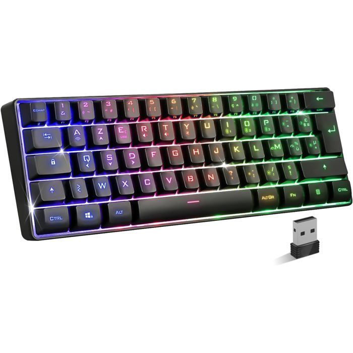 Tastiera da gioco TKL - CHOUMICHA SAVEURS FRANCE AGRO - Elite K50 - Wireless RF/BT/USB-C - Compatta 60% AZERTY - RGB ricaricabile