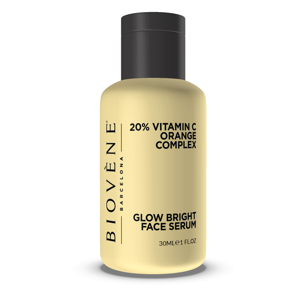 „Sérum Facial Iluminador Glow Bright“ veido serumas su 20 % vitamino C ir apelsinų kompleksu. Serumai
