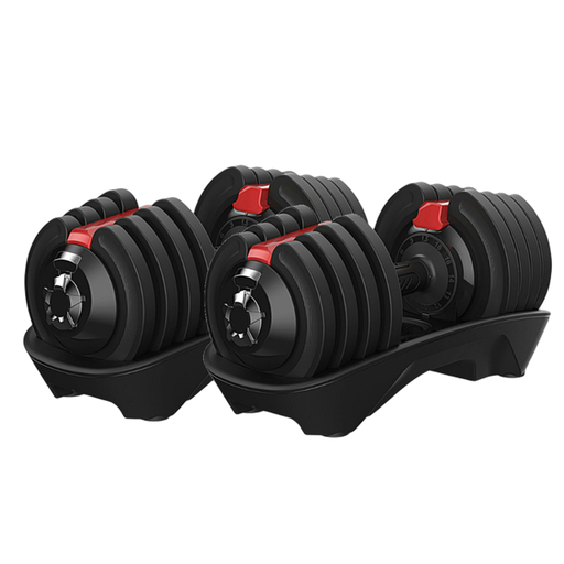  2 regulowane ciężarki o mocy 1,5-18 kg (par) z podstawą do przechowywania Leisure Fitness
