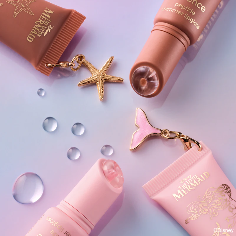 gloss labial com peptídeos da Disney, inspirado em A Pequena Sereia