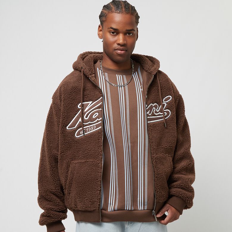 Varsity Teddy hoodie met volledige ritssluiting