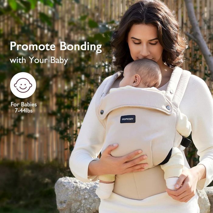 Momcozy-kantoreppu, ergonominen kantoreppu, sopii vauvoille 3,2–20 kg, valkoinen