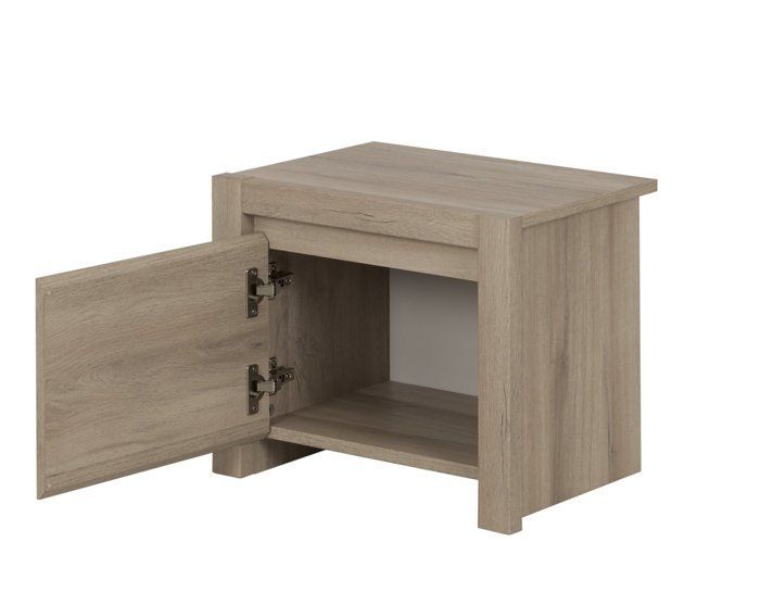 Mesita de noche con 1 puerta - GAMI - ETHAN - Natural - Acabado en madera
