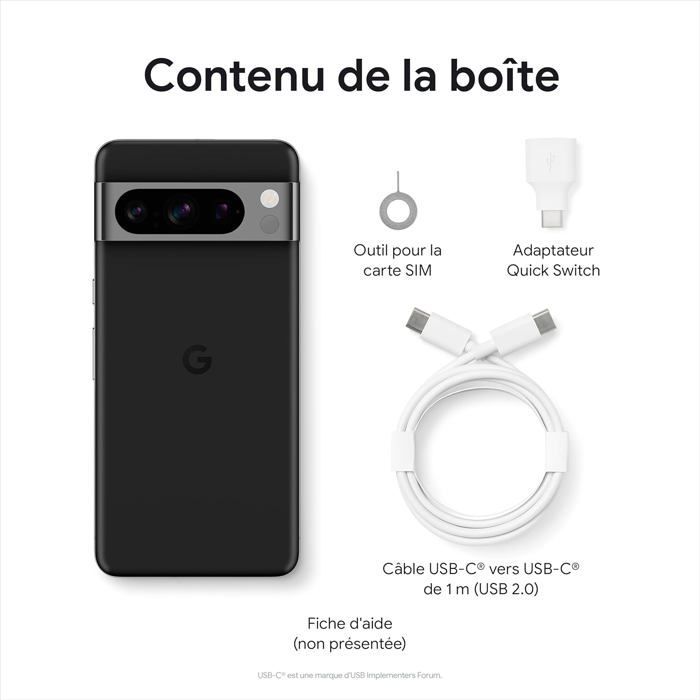 Google Pixel 8 Pro 6.7” Smartphone Android 5G Versión Internacional Triple Cámara Dual SIM (SIM + eSIM) 128GB Negro