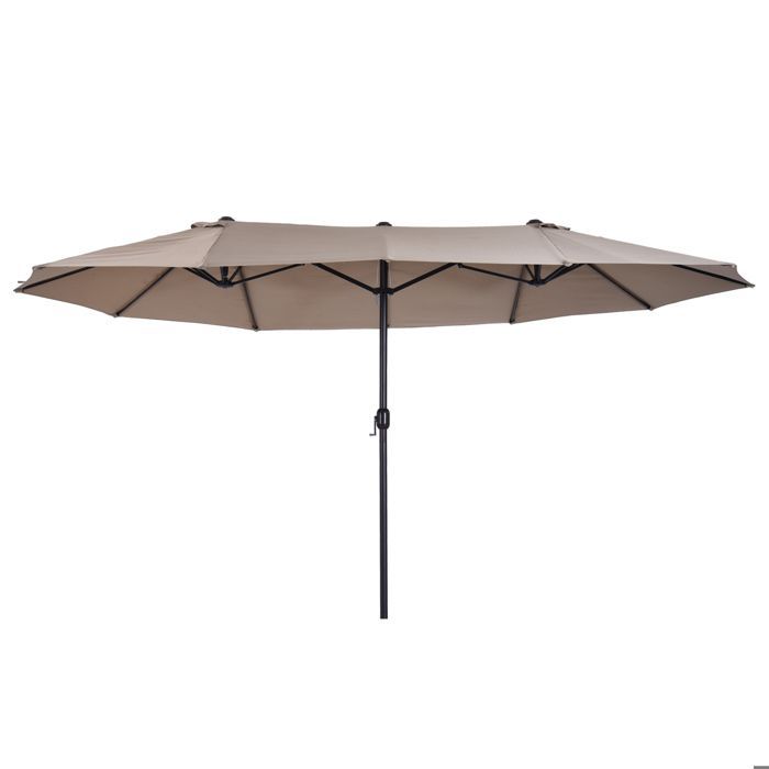 Outsunny - Parasol - Staal - 460x270x240cm - Bruin