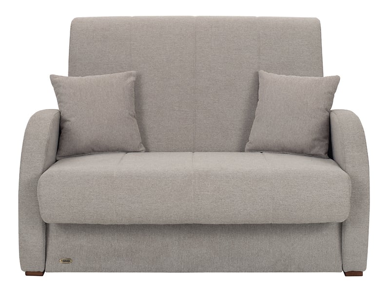 Sofa dwuosobowa Poli rozkładana z pojemnikiem beżowa