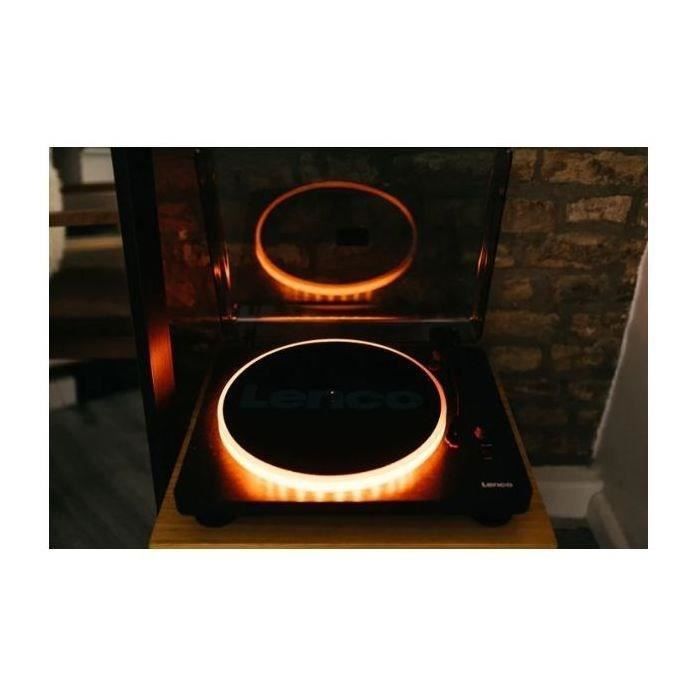 Lenco LS-50LEDBK - Platine vinyle avec haut-parleurs intégrés et éclairage LED