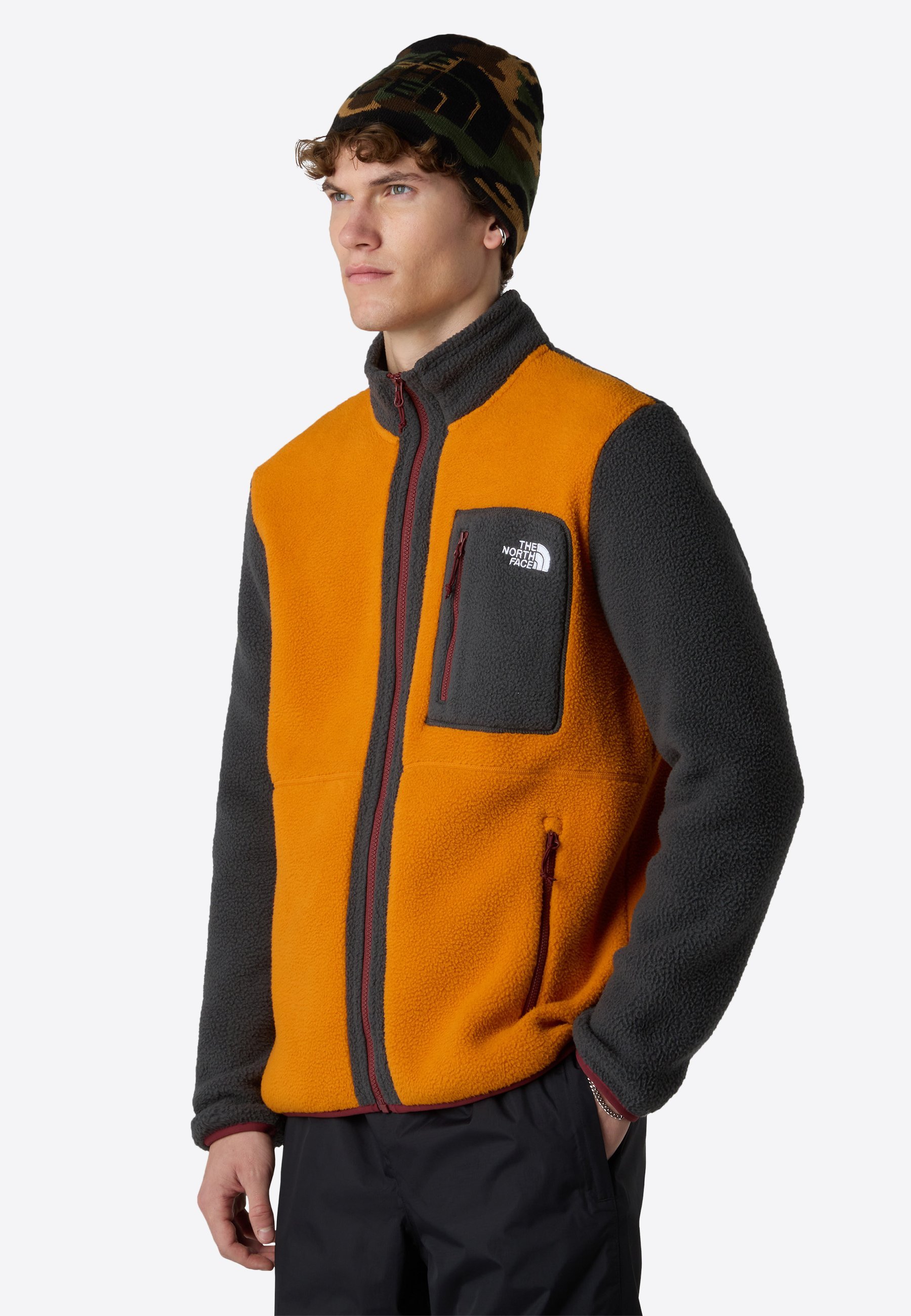 The North Face M YUMIORI FULL ZIP - Fleecejacke - Achatorange Asphaltgrau