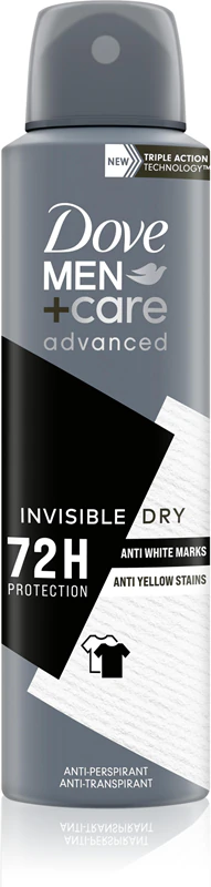 Dove Men+Care Advanced Invisible Dry Deodorant proti bielym a žltým škvrnám