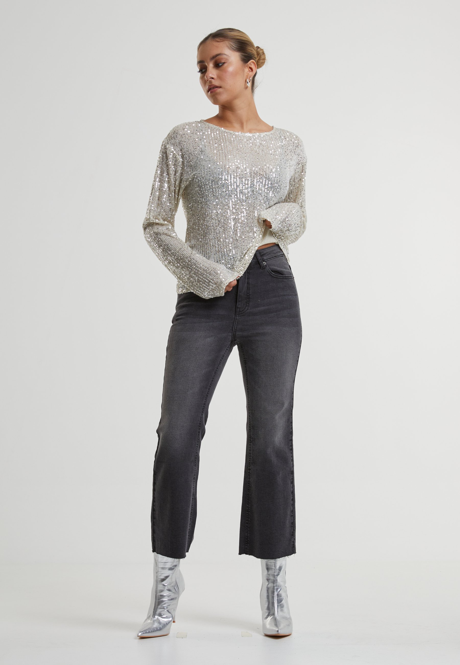 Blusa Urban Classics con paillettes - color sabbia bianca