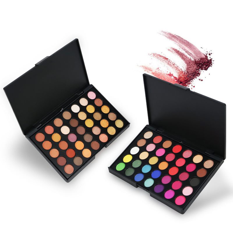 Palette de fards à paupières mats 35 couleurs, palette de maquillage Beauty Earth Color, fards à paupières scintillants, glamour et pigmentés pour un effet smoky.