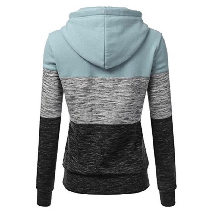 Sudadera con capucha para mujer de Épissure, chaqueta de invierno de manga larga a la moda, azul claro.