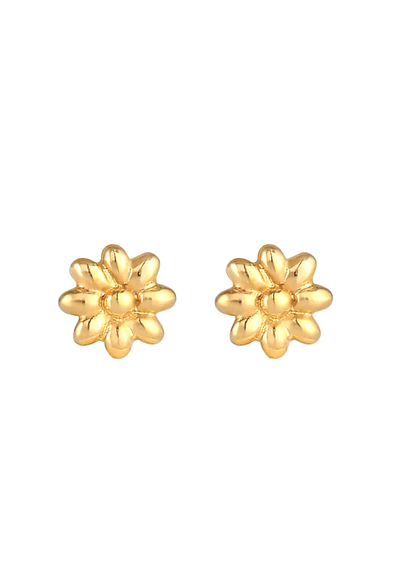 Elli Boucles d'oreilles dames marguerite nature fleur tendance en argent 925 plaqué or