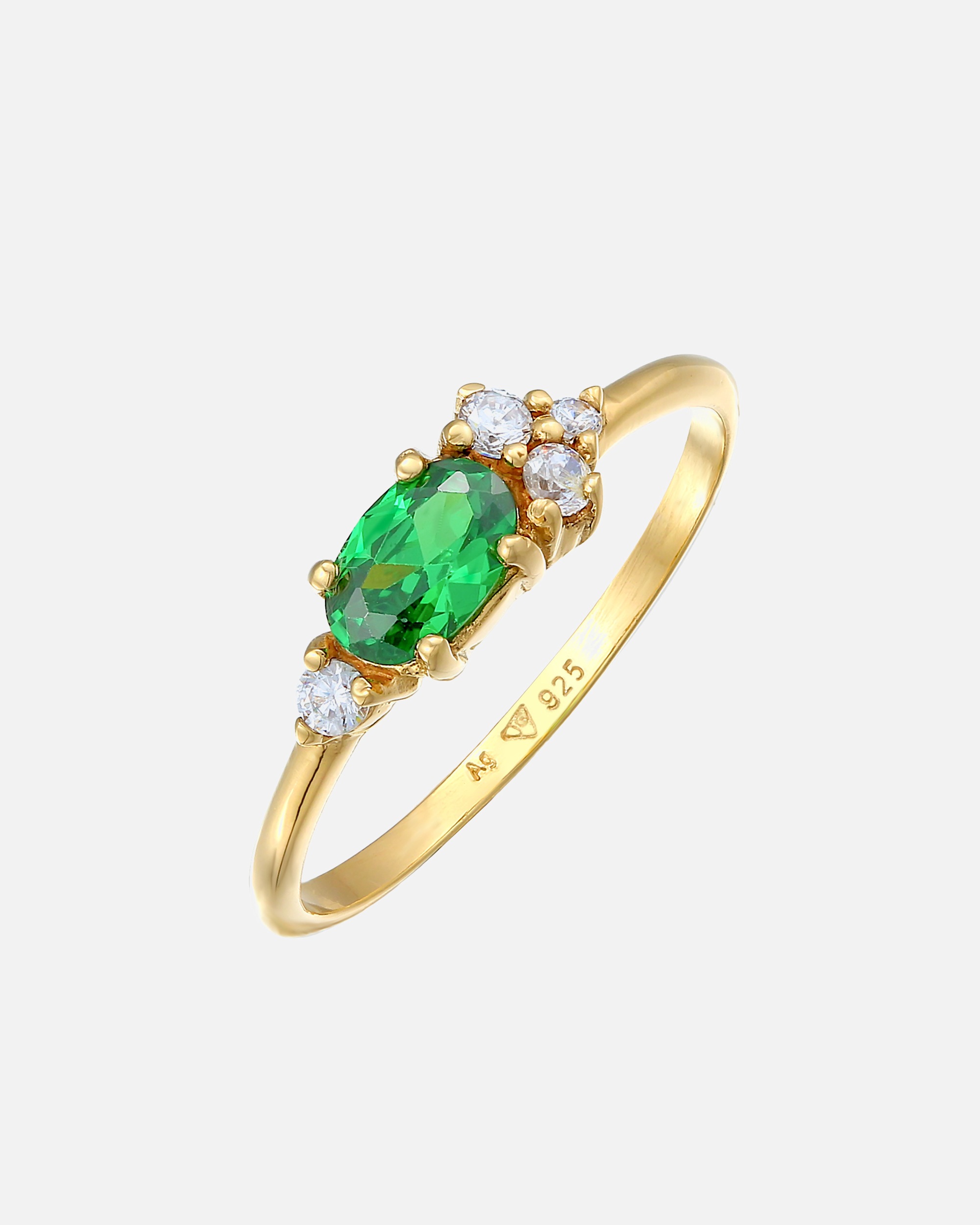 Elli Femmes Bague de fiançailles Extravagant Vert avec Cristal de Zirconium en Argent Sterling 925
