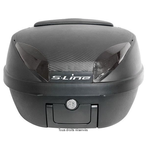 Baú traseiro para motocicleta - S-LINE - 42L - Preto - Fibra de carbono - Universal