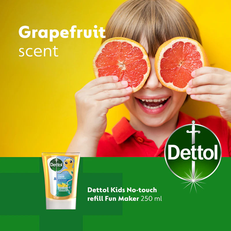 Refil para Dispensador de Sabonete Sem Toque Dettol Soft on Skin Kids Fun Maker