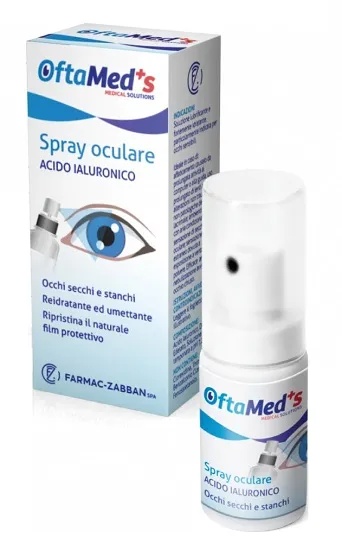 FARMAC-ZABBAN Oftamed Oogspray 10 ml met hyaluronzuur voor droge ogen