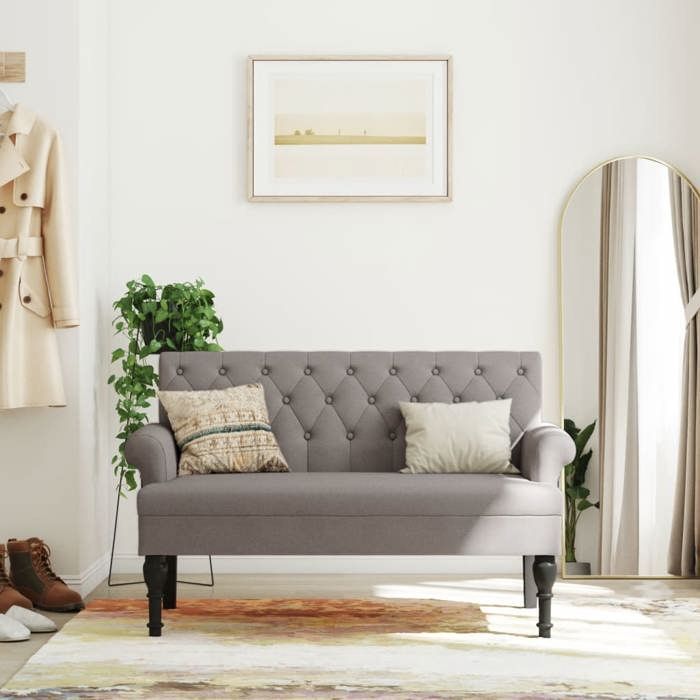 vidaXL Banc avec Dossier, Canapé avec Accoudoir, Banquette avec Pieds en Bois, Siège de Salon Salle de Séjour, Moderne, 372125