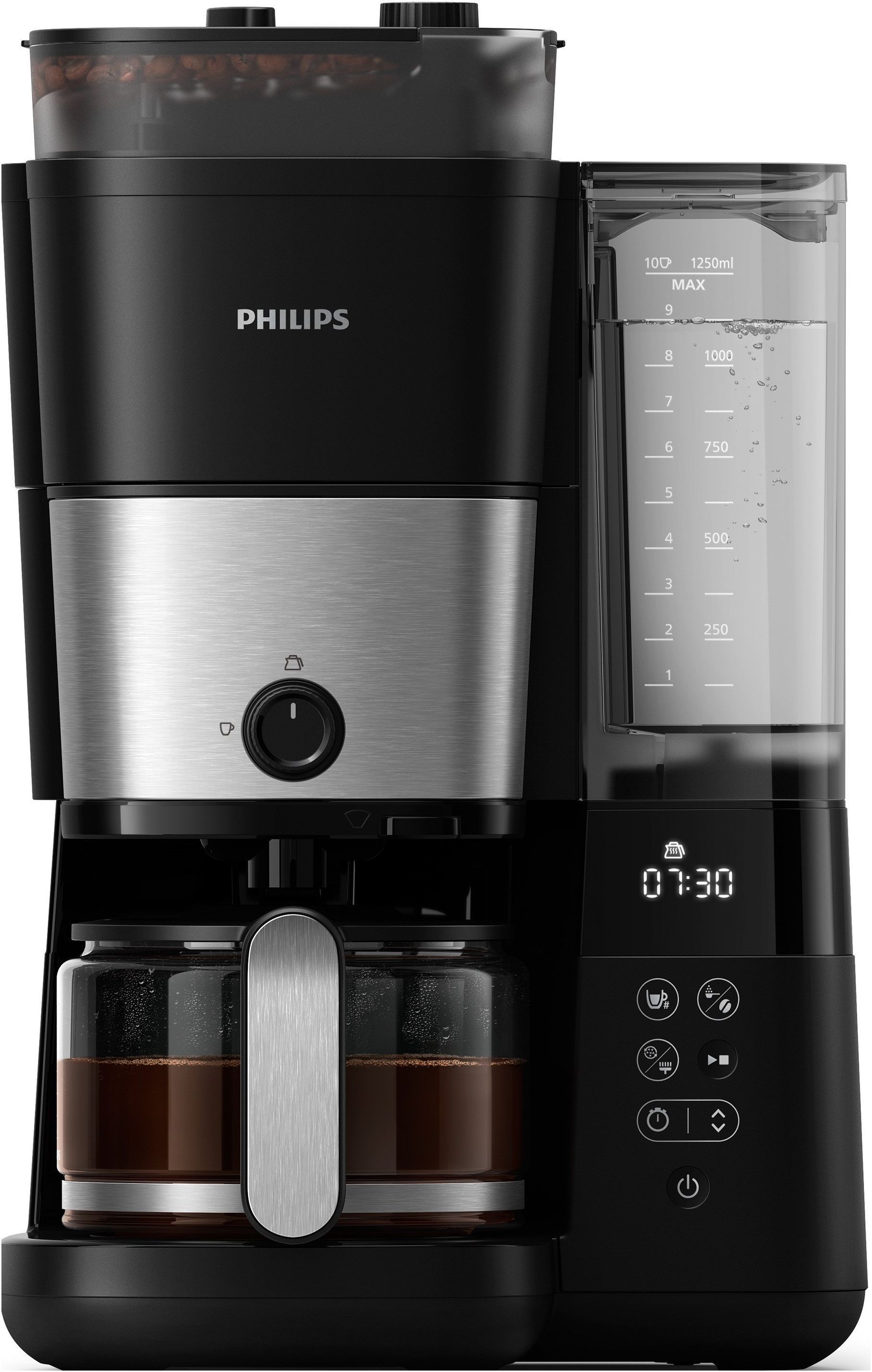 Filter coffee maker - PHILIPS - HD7888/01 - Grind & Brew with grinder - 1.25L - Metal
