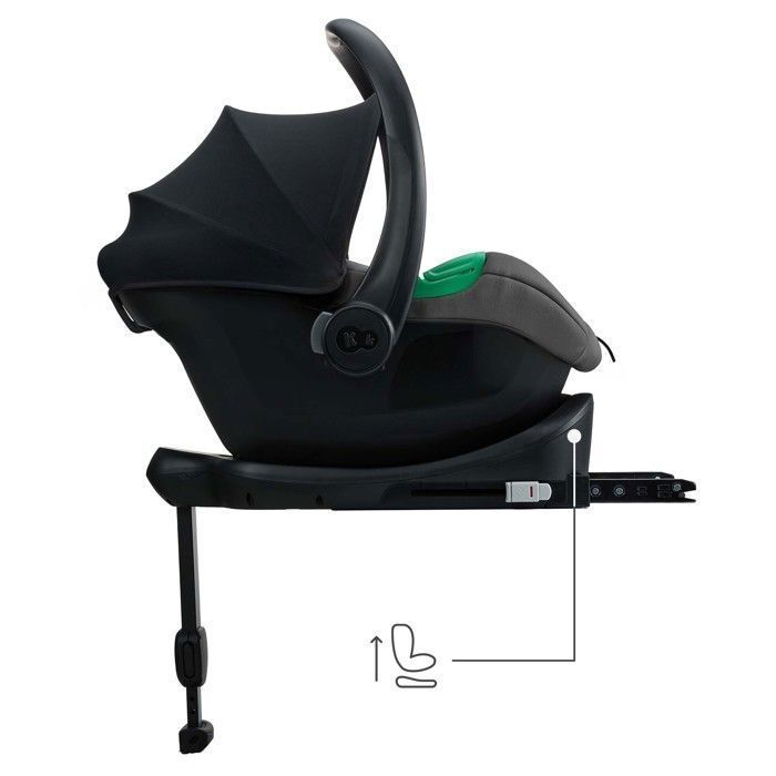 Silla de coche infantil Kinderkraft MINK PRO 2 i-Size (40–87 cm) + base ISOFIX MINK FX 2, H-GUARD+, SPS+, ultraligera (3,2 kg), gris.