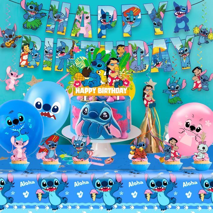 Verjaardagsfeestdecoratie - INBXXARTY - Stitch - Meerkleurig - Kinderthema - Hedendaags