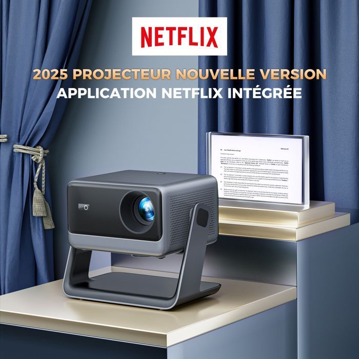 Proyector Konsoefuly 2026 4K WiFi Bluetooth con Netflix, Dolby, 30000 lúmenes, portátil, HDMI, USB, iOS, Android TV Stick y compatible con PS5.