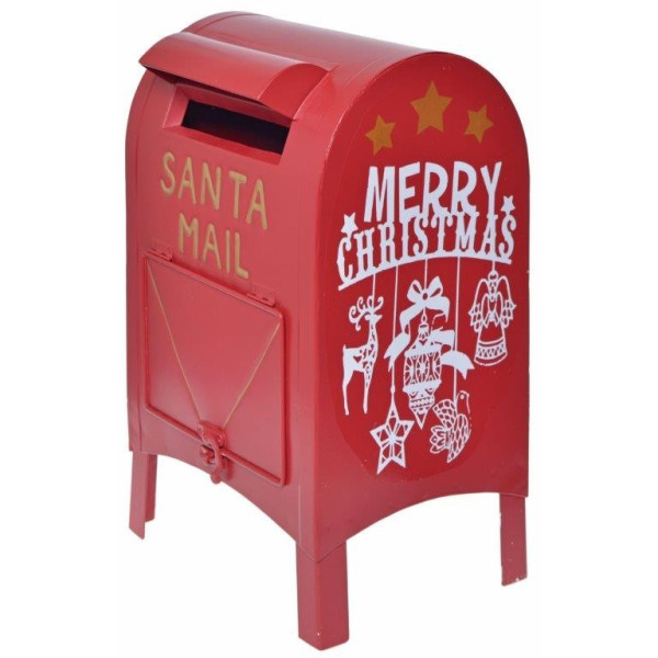 Skrzynka na listy świąteczna metalowa Santa MAIL
